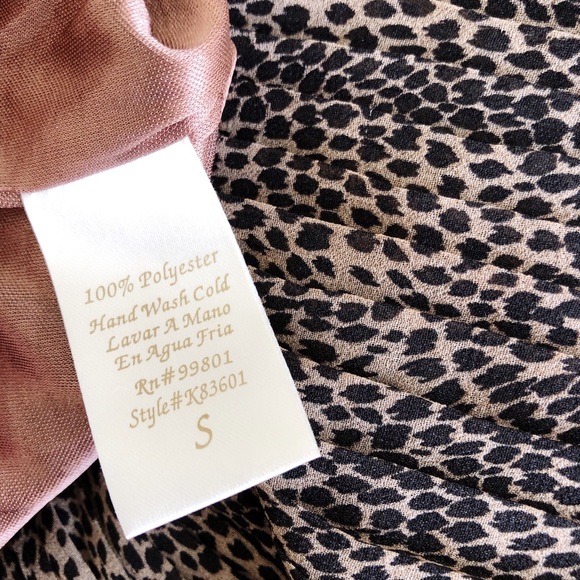 Cheetah Pleated Tier Thin Strap Mini Dress - Picture 4 of 4